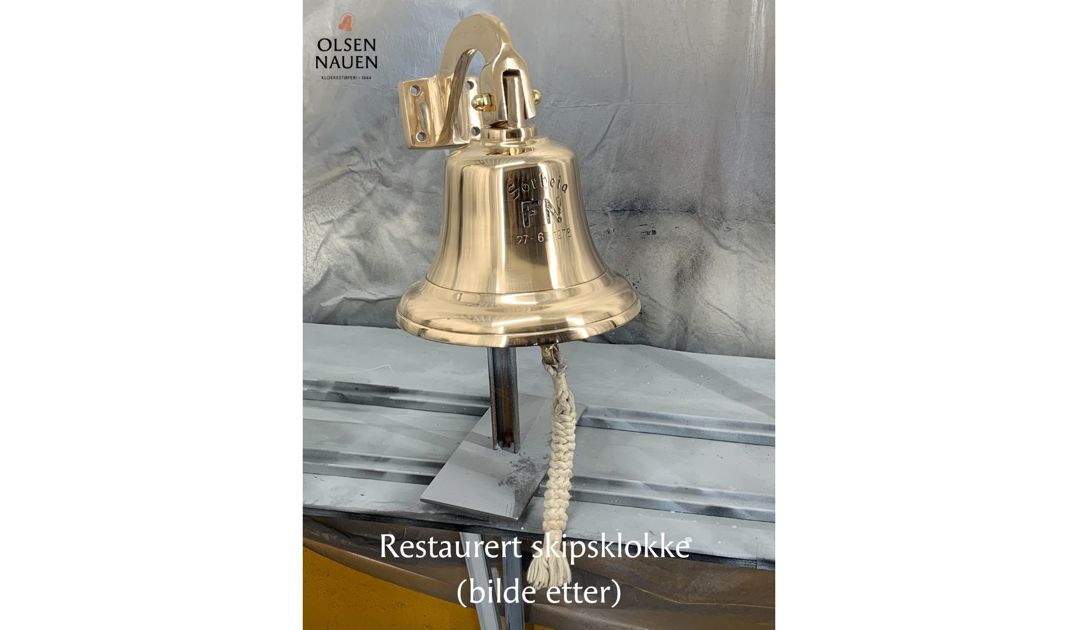 Olsen Nauen Klokkestøperi, klokkespill, kirkeklokker, skipsklokker, 1844, gårdsklokker, norsk industri, småklokker, bronse, restaurering, pussing