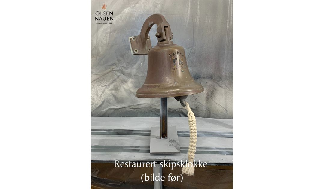 Olsen Nauen Klokkestøperi, klokkespill, kirkeklokker, skipsklokker, 1844, gårdsklokker, norsk industri, småklokker, bronse, restaurering, pussing