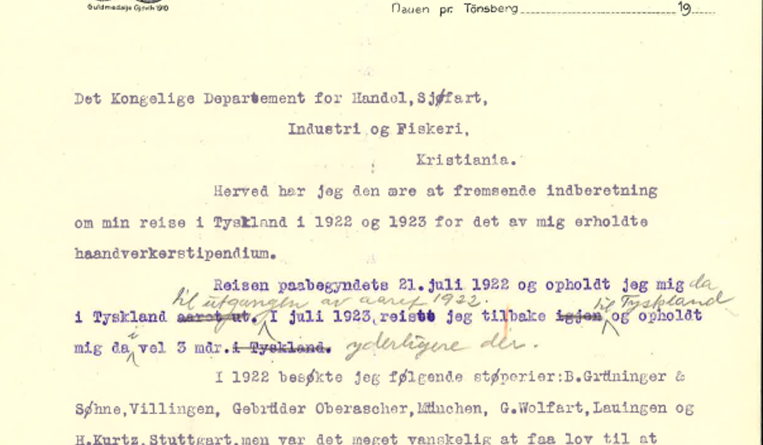 Reisebrev Ole Olsen i Tysklan (1920-årene)