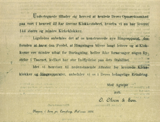 Brev, reklame fra 1888 (forsidebilde)